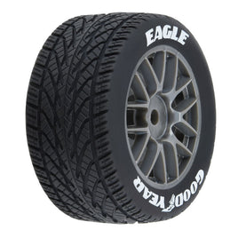 Pro-Line 1/12 Goodyear Eagle Wet Tire F/R MTD Gray Wheels (4): Losi NASCAR