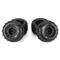Pro-Line Dreadnaught Mounted Black Wheel F/R (4) for ARRMA GORGON/QUAKE GROM