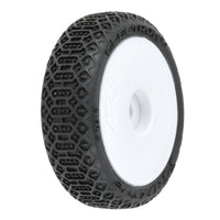 Pro-Line 1/24 Electron 2.0 Buggy F/R Tires Mounted 7mm White (4): Micro-B