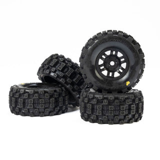 Pro-Line 1/16 Badlands MX Front/Rear Tires MTD 12mm Black Split Six (4): MOJAVE GROM