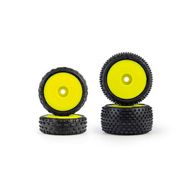 Pro-Line 1/24 Wedge Front and Prism Rear Carpet Tires Mounted 7mm, Yellow (4): Losi Micro-B (Copy)