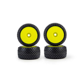 Pro-Line 1/28 Prism Front/Rear Carpet Tires Mounted 7mm, Yellow (4): Losi Micro-T