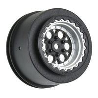 Pro-Line 1/16 Showtime+ Rear 8mm Hex Wheels Black/Silver (2): Losi Mini Drag