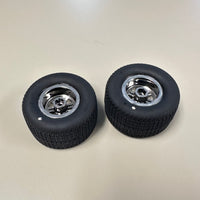 GARAGE SALE 1RC Racing Soft Hoosier Tires and Chrome Wheels, 1/18 Sprint -REAR ONLY