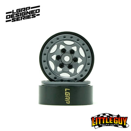 LGRP 1/24 Ghost 1.0" Beadlock Wheels (Satin Gray)