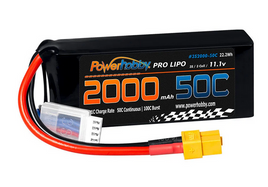 Powerhobby 3S 11.1V 2000mAh 50C Lipo Battery W xT60 Plug + Adapter