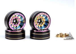 Powerhobby Axial SCX24 1.0" Titanium Brass Beadlock Crawler Wheels 1/24