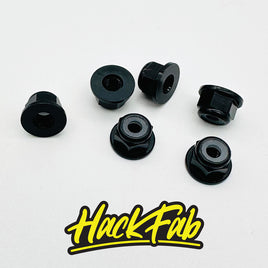 HackFab 3mm (M3) Flanged Aluminum Nylock Lock Nuts (6) (Black)