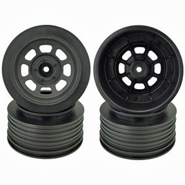 DE Racing Speedway SC Short Course Dirt Oval Wheels (Black) (4) (19mm Backspace) (Slash Front) w/12mm Hex