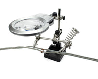 Enkay Helping Hands Stand w/Magnifier, Soldering Iron Holder & LED Lights