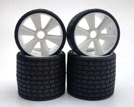 Gravity RC TYPE12 1/12th Pre-Mounted Rubber Tire Set (2F/2R) (White)