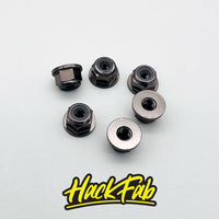 HackFab 3mm (M3) Flanged Aluminum Nylock Lock Nuts (6) (Gun Metal Gray)