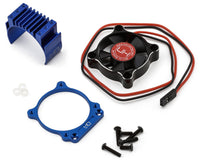 Hot Racing Aluminum Motor Heat Sink for Traxxas Mini Maxx/XRT (Blue) w/35mm Fan