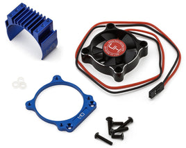 Hot Racing Aluminum Motor Heat Sink for Traxxas Mini Maxx/XRT (Blue) w/35mm Fan