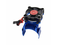 Hot Racing Aluminum Motor Heat Sink for Traxxas Mini Maxx/XRT (Blue) w/35mm Fan