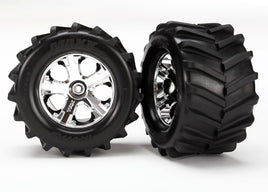 Traxxas All-Star 2.8" Chrome Wheels & Maxx Chevron Tires (2)