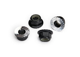 Traxxas 5mm Aluminum Flanged Nylon Locking Nuts (Black) (4)