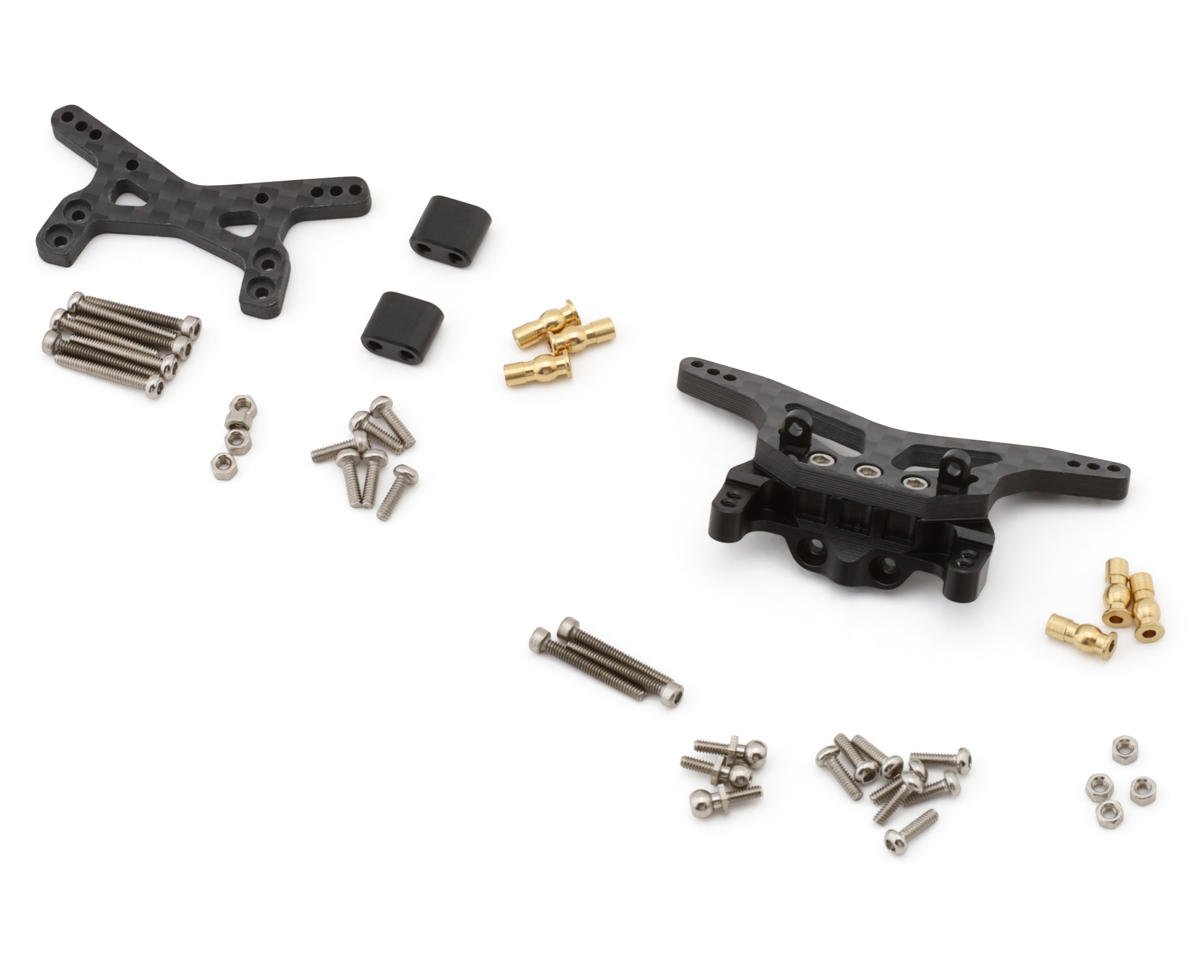 Injora Losi Micro-B/T Carbon Fiber Front & Rear Shock Tower Set w/Shoc ...