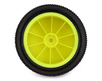 JConcepts Fuzz Bite LP 2.2" Pre-Mounted Rear Buggy Carpet Tires (Yellow) (2) w/12mm Hex (Pink)