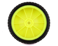 JConcepts Fuzz Bite LP 2.2 Pre-Mounted 2WD Front Buggy Carpet Tires (Yellow) (2) w/12mm Hex (Pink)