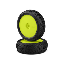 JConcepts Ellipse, Green Compound Tires, Pre-Mounted, Yellow Wheels, Fits Losi Mini-B Front