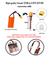 Furitek JST-PH 2 Pin to XT30 Battery Adapter Cable
