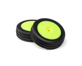 Losi Wide Body Rib, Front, Mounted Tires, Yellow (2): Mini B