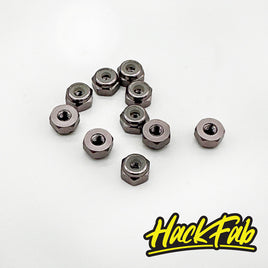 HackFab 2mm (M2) Aluminum Nylock Lock Nuts (10) (Gun Metal Gray)