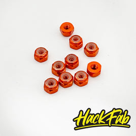 HackFab 2mm (M2) Aluminum Nylock Lock Nuts (10) (Orange)