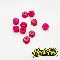 HackFab 2mm (M2) Aluminum Nylock Lock Nuts (10) (Pink)