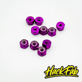 HackFab 2mm (M2) Aluminum Nylock Lock Nuts (10) (Purple)
