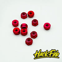 HackFab 2mm (M2) Aluminum Nylock Lock Nuts (10) (Red)