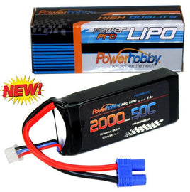 Power Hobby PHB2S200050CEC3 2S 2000mAh 50C Lipo EC3 Battery