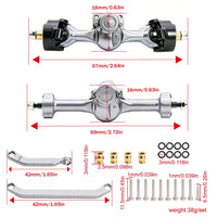 Powerhobby Axial SCX30 Front + Rear Aluminum Complete Axles Silver