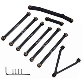 Powerhobby Aluminum Suspension Links Steering Rod Tie Set SCX24 C10 Jeep Black