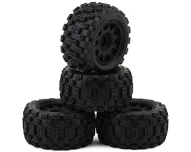 Pro-Line Badlands MX Pre-Mounted MT 1/18 Tire Set (Black) (4) w/12mm Hex  GROM