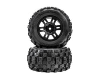 Pro-Line Arrma Mini Kraton Badlands Pre-Mounted Tires w/Split Six Wheels (Black) (2) w/12mm Hex