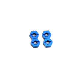 STRC Aluminum 12mm Hex Adapters, Blue, for Traxxas Slash / Hoss 4x4, 4pcs