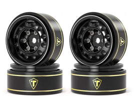 Treal Hobby Type K 1.0" 12-Hole Beadlock Classic Vintage Wagon Wheels (Black) (4) (28.9g ea)