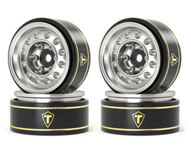 Treal Hobby Type K 1.0" 12-Hole Beadlock Classic Vintage Wagon Wheels (Silver) (4) (28.9g ea)