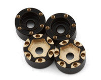 Treal Hobby Type D 1.0" Brass Beadlock Crawler Wheels (Black/Gold) (40g ea) (4)