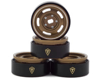 Treal Hobby 0.7" 5-Slot Aluminum Micro Rock Crawler Beadlock Wheels (Bronze) (4) (8g ea)