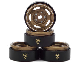 Treal Hobby 0.7" 5-Slot Aluminum Micro Rock Crawler Beadlock Wheels (Bronze) (4) (8g ea)