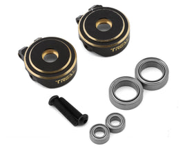 Treal TRX-4M Brass Front Steering Knuckles (Black) (2) (18.6g)