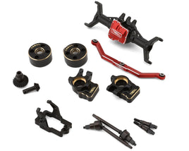 Treal Hobby Aluminum Front Portal Axle Set for Traxxas TRX-4M (Black) w/Brass Covers