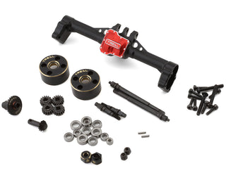 Treal Hobby Aluminum Complete Rear Portal Axle for Traxxas TRX-4M w/Brass Covers (Black)