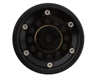 Treal Hobby 12-Hole 1.9" Brass Beadlock Crawler Wheels (Black/Gold) (4) (257g ea)