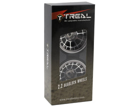 Treal Hobby 2.2" Type-A Aluminum 1/10 Rock Crawler Beadlock Wheels (Titanium) (2) (115g ea)