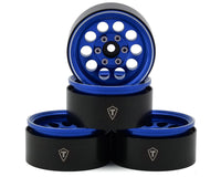Treal Hobby 1.9" Type F 10-Hole Aluminum Crawler Beadlock Wheels (Blue) (4) (128.6g ea)
