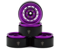 Treal Hobby 1.9" Type-M Aluminum Crawler Beadlock Wheels (Purple) (4) (122.9g ea)